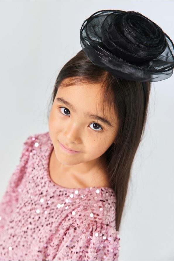 Dusty Rose Sequin Velvet Dress for Girls - Oriel