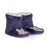 Boys' Wellsoft Hippo Embroidered Slippers in Navy