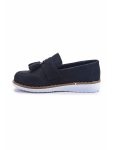 KIKO Black Suede Bowtie School Shoes for Boys
