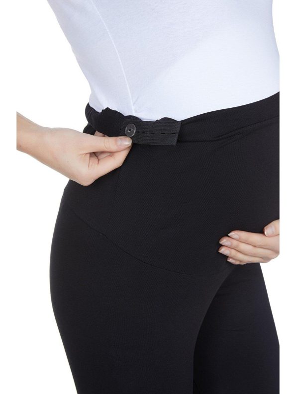 Luvmabelly Black Adjustable Waist Winter Thermal Maternity Leggings