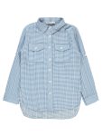 Civil Girls Long Sleeve Striped Shirt for Ages 6-9 in Blue