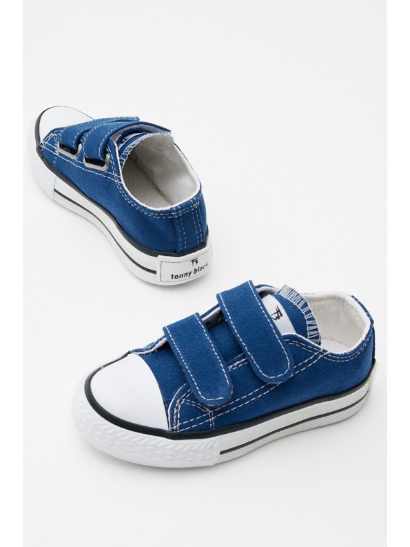 TONNY BLACK Unisex Kids Blue Jean Velcro Sneakers
