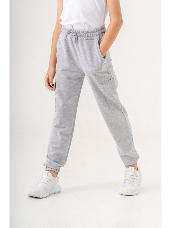 Mışıl Kids Gray Cargo Pocket Basic Boys' Sweatpants