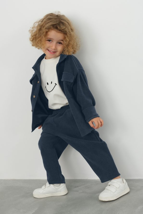 Velvet Pants Dark Denim Blue