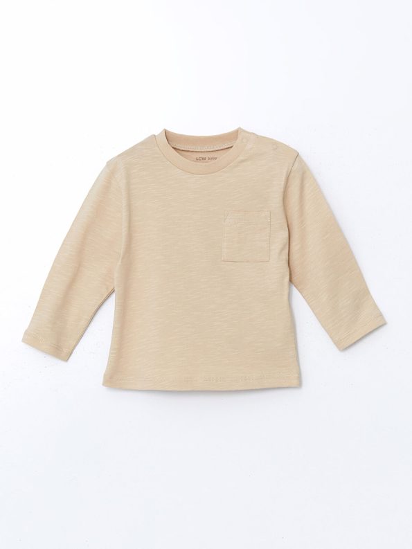 LCW Baby Blue Printed Crew Neck Sweatshirt Set for Boys
