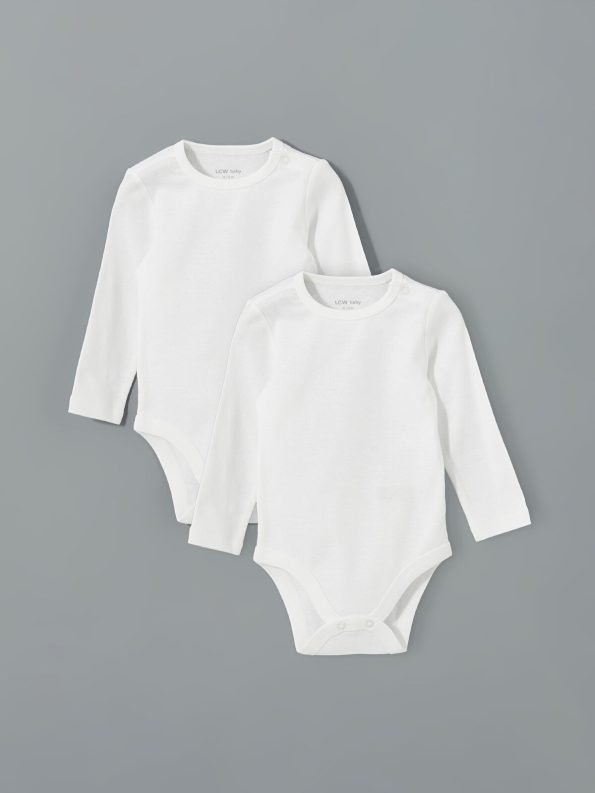 LCW Baby Cream Bicycle Neck Boy's Bodysuit Set of 2