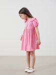 LCW Kids Pink Peter Pan Collar Poplin Dress