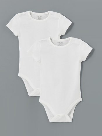 LCW Baby Ecru Organic Cotton Boys' Bodysuit Set