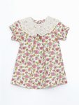 LCW Baby Ecru Peter Pan Collar Long Sleeve Floral Dress
