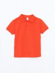 LCW Kids Orange Polo Collar Basic Boys T-Shirt