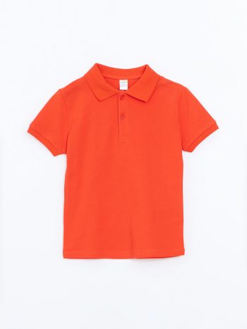 LCW Kids Orange Polo Collar Basic Boys T-Shirt