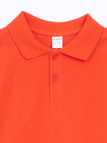 LCW Kids Orange Polo Collar Basic Boys T-Shirt