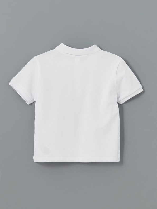 LCW Kids White Polo Collar Basic Boys' T-Shirt