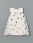 LCW Kids Cream Cherry Print Tulle Dress