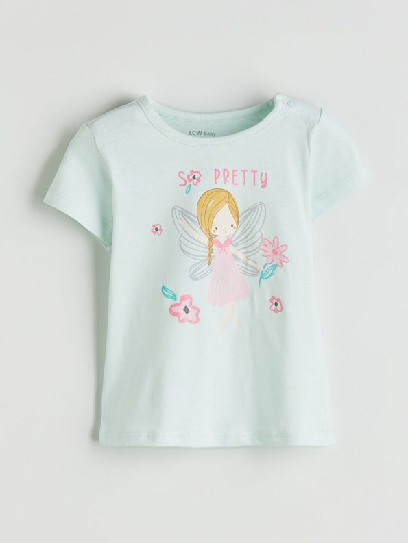 LCW Baby Green Printed Girl's Pajama Set