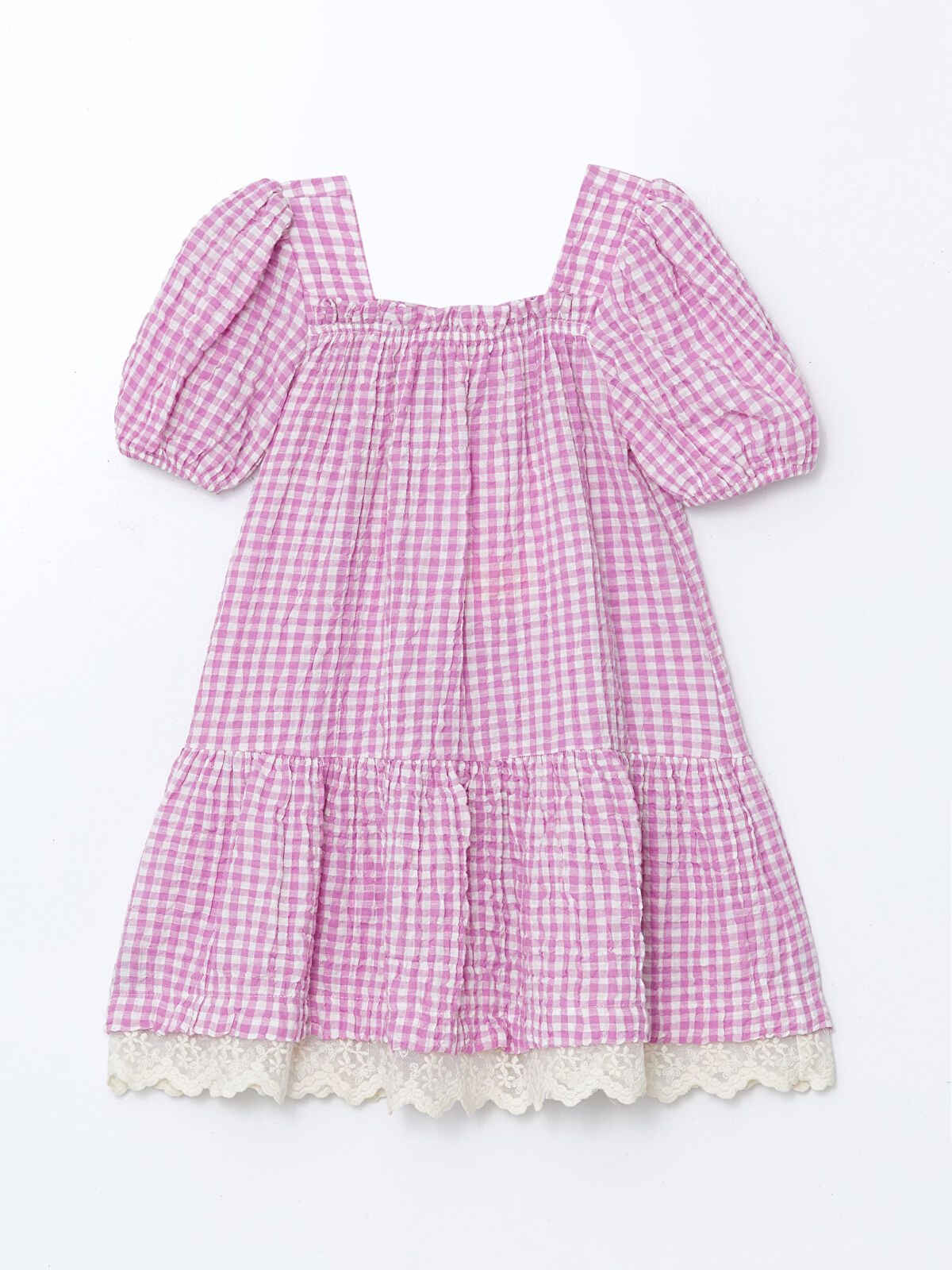 l_20251-s5dq14z1-lnv_a1.jpg LCW Kids Pink Checkered Dress with Lace Details