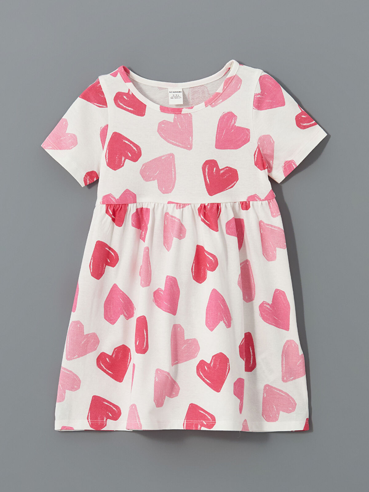 l_20251-s5dr20z1-lra_a.jpg LCW Kids Cream Printed Crew Neck Dress for Girls