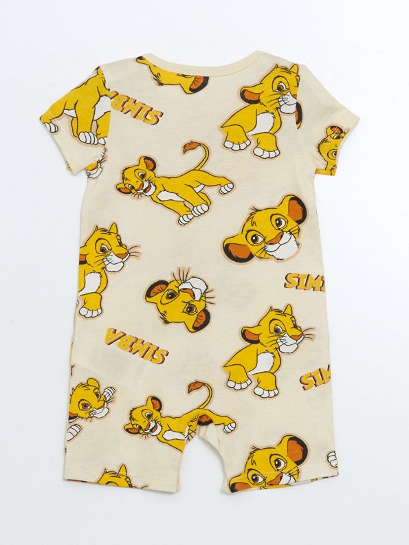 LCW Baby Gray Lion King Printed Baby Romper