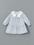 LCW Baby Blue Peter Pan Collar Striped Dress