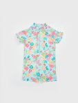 LCW Kids Green Floral Zip-Up Swimsuit for Girls