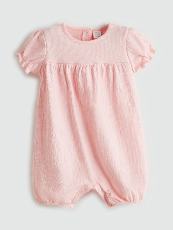 LCW Baby Cream Cotton Bicycle Neck Baby Girl Romper Set