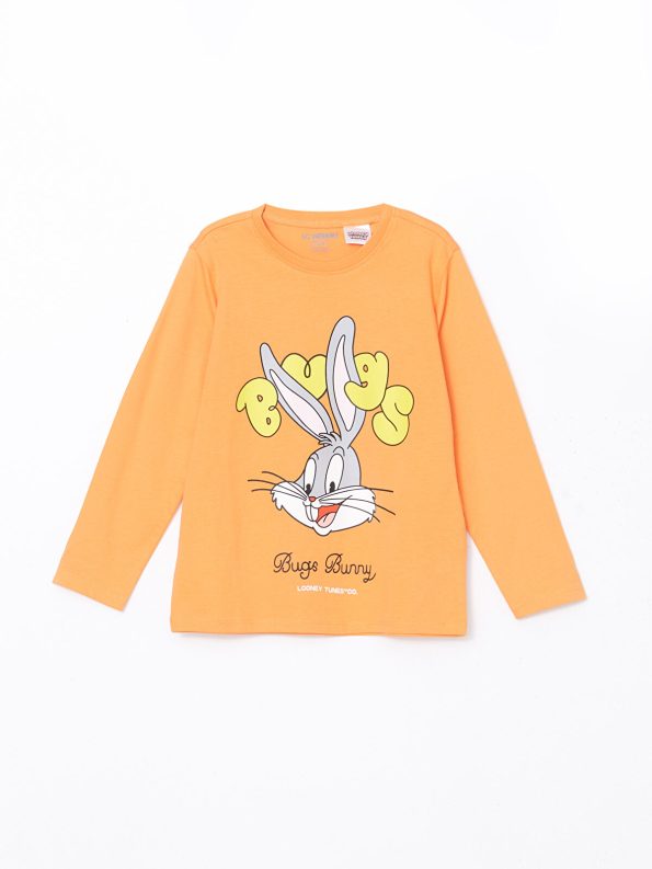 LCW Kids Orange Bugs Bunny Printed Boys Pajama Set