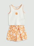 LCW Kids Cream Floral Sleeveless Top and Shorts Set