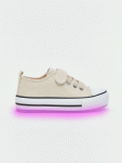 LCW STEPS Beige Lace-Up and Velcro Baby Boy Sneakers