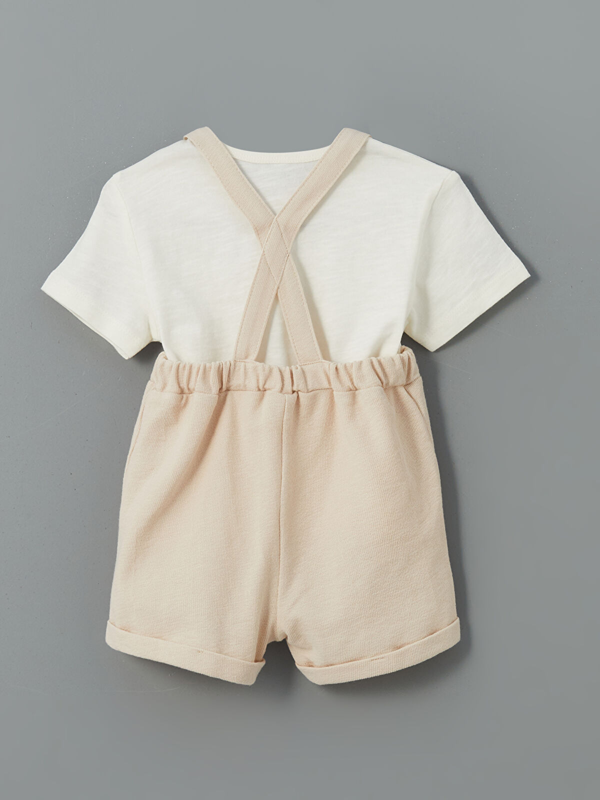 l_20251-s5hl77z1-yww_a1.jpg LCW Baby Beige Organic Cotton Baby Boy Overall and T-Shirt Set