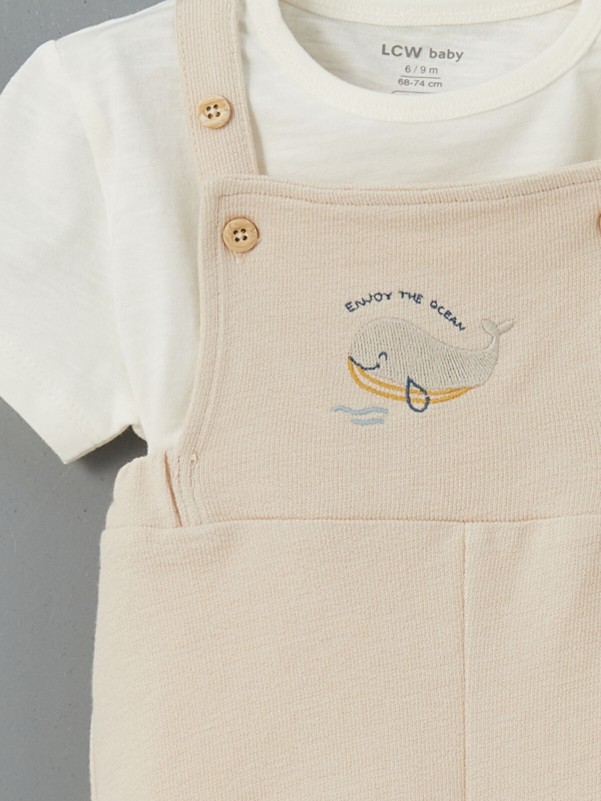 l_20251-s5hl77z1-yww_a5.jpg LCW Baby Beige Organic Cotton Baby Boy Overall and T-Shirt Set
