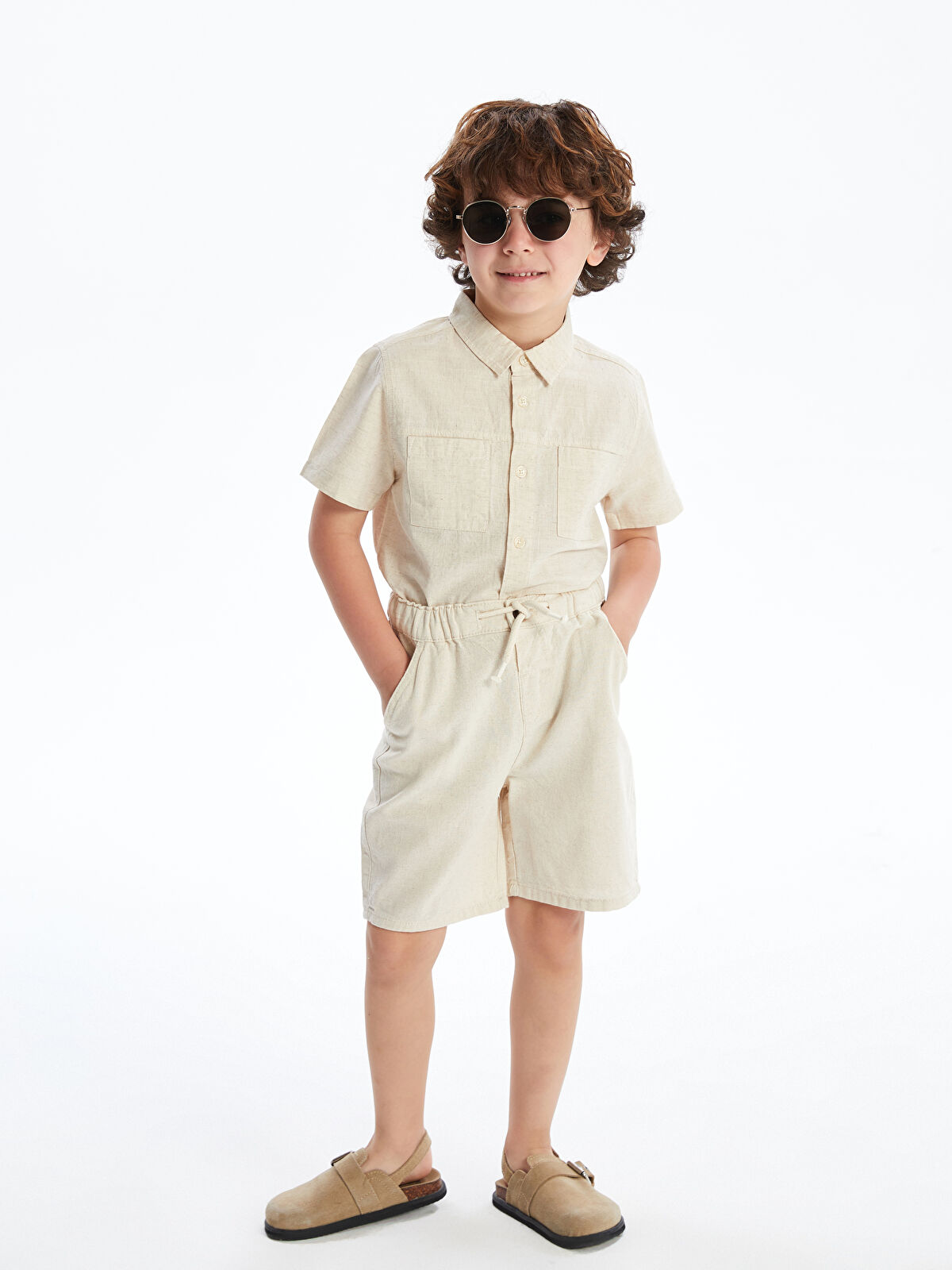 l_20251-s5in17z1-v9h-98-16_6.jpg LCW Kids Ecru Regular Fit Boys' Linen Shirt