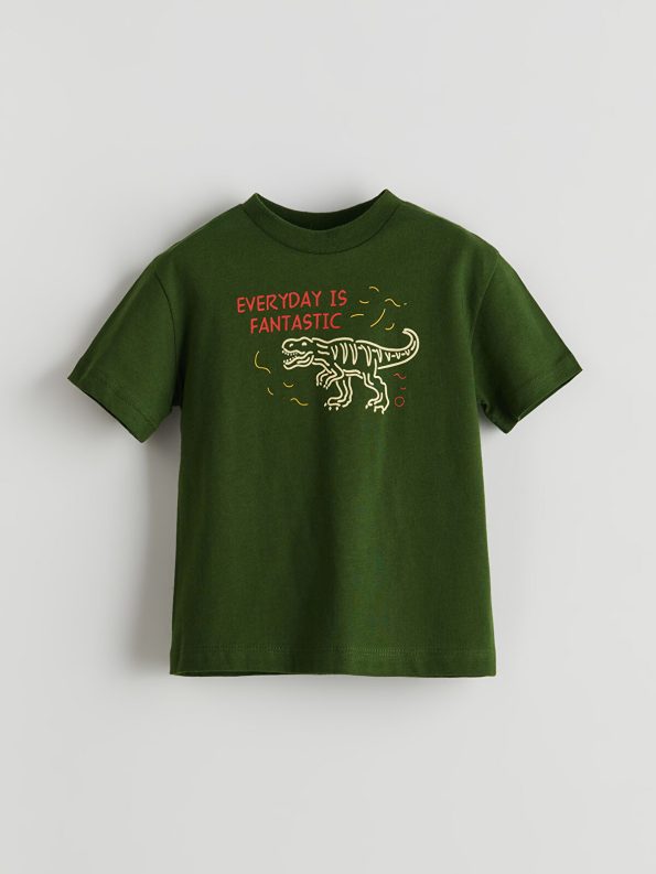 LCW ECO Green Printed Crew Neck T-Shirt for Baby Boys