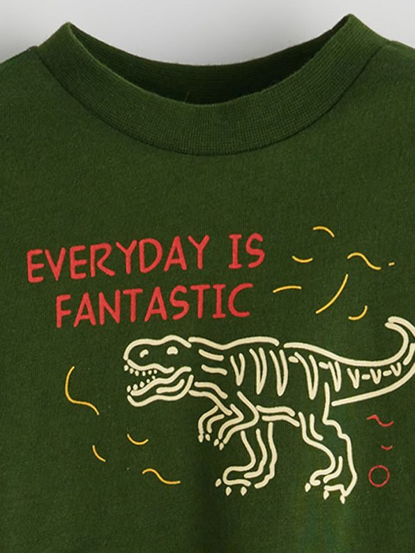 LCW ECO Green Printed Crew Neck T-Shirt for Baby Boys