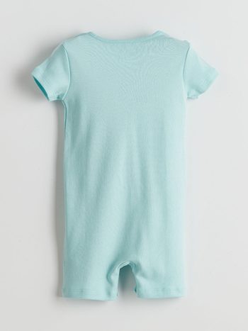 LCW ECO Turquoise Short Sleeve Cotton Baby Boys' Romper