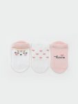 LCW ECO Pink Printed Girls' Ankle Socks Set of 3