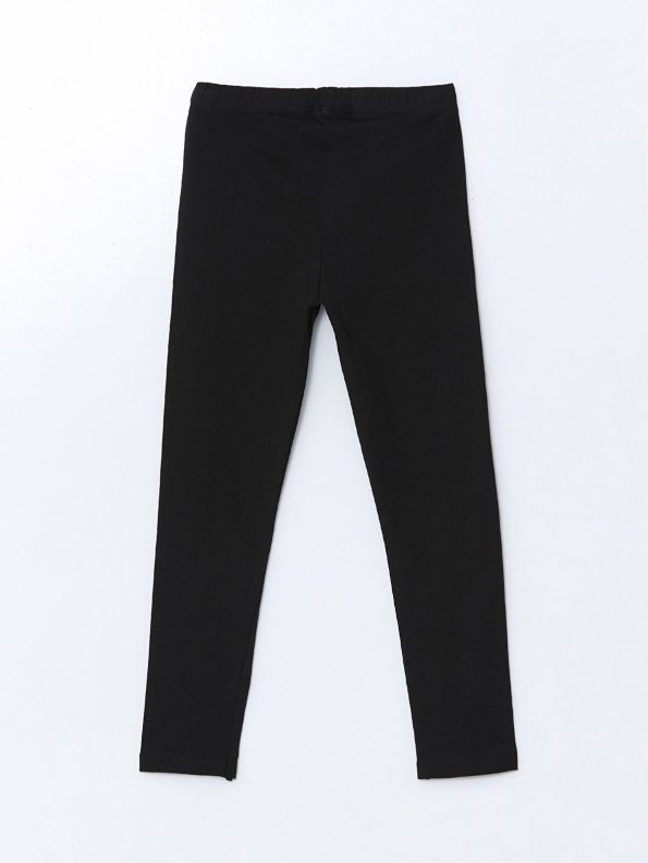 LCW ECO Black Elastic Waist Printed Girls Leggings Set