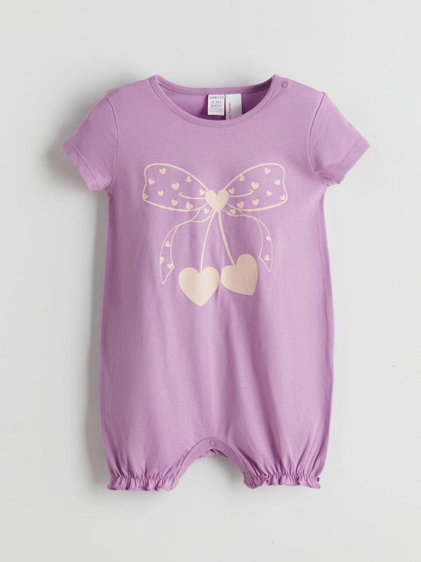 LCW ECO Lilac Printed Baby Girl Romper