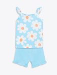 LCW ECO Blue Floral Girls' Tank Top and Shorts Set