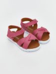LCW STEPS Fuchsia Cross-Strap Baby Girl Sandals