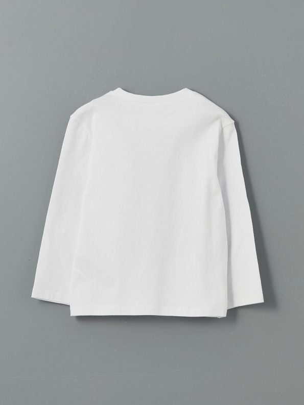 LCW Kids White Crew Neck Basic Boys T-Shirt