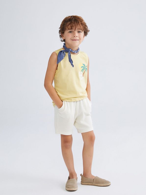 LCW Kids Beige Elastic Waist Pocket Boys Shorts