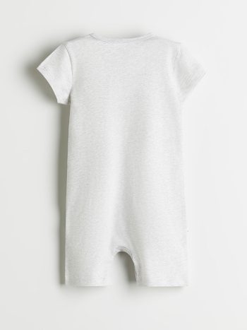 LCW Baby White Printed Short Sleeve Bodysuit for Boys