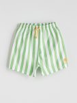 LCW Kids Green Striped Elastic Waist Swim Shorts for Boys