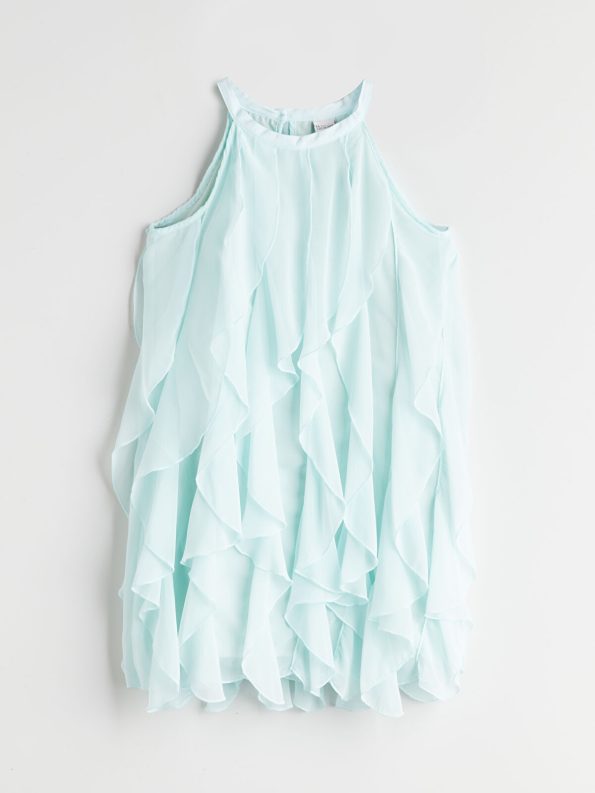 LCW Kids Blue Halter Neck Dress for Girls