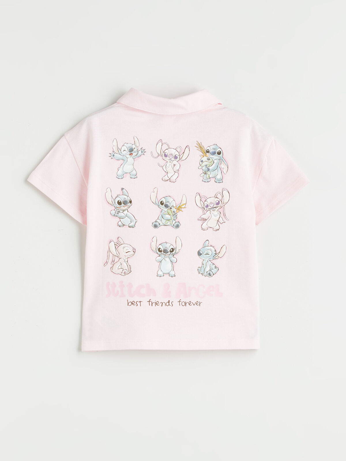 l_20251-s5pe30z1-qwn_a1.jpg LCW Kids Pink Polo Neck Lilo & Stitch Printed T-Shirt