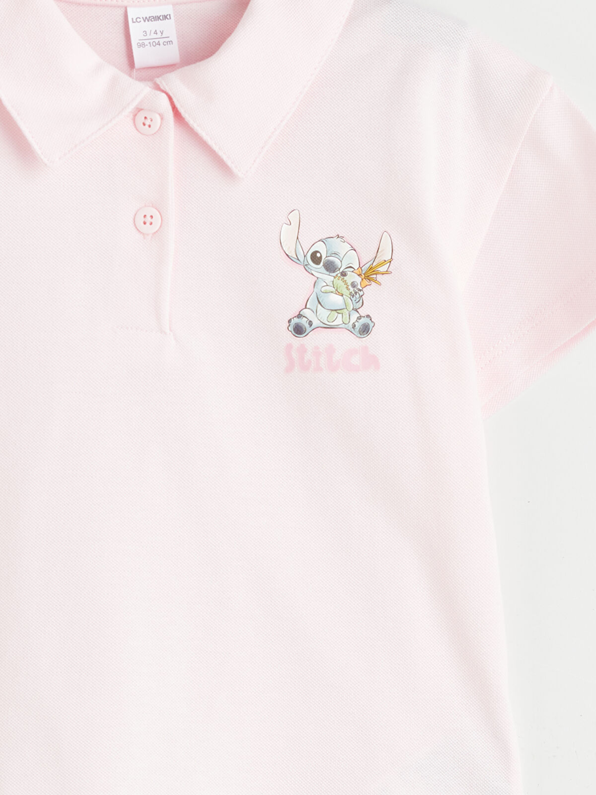 l_20251-s5pe30z1-qwn_a2.jpg LCW Kids Pink Polo Neck Lilo & Stitch Printed T-Shirt