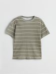 LCW Kids Green Crew Neck T-Shirt for Boys