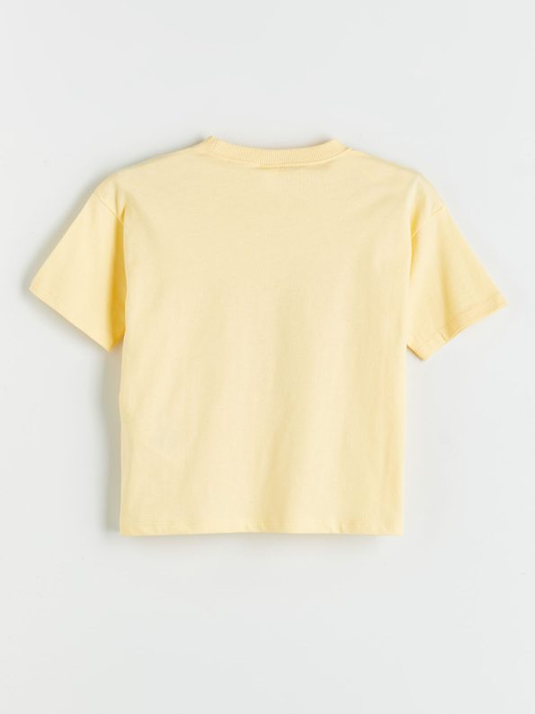 LCW Kids Yellow Printed Crew Neck T-Shirt
