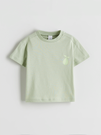 LCW Baby Green Lemon Printed T-Shirt
