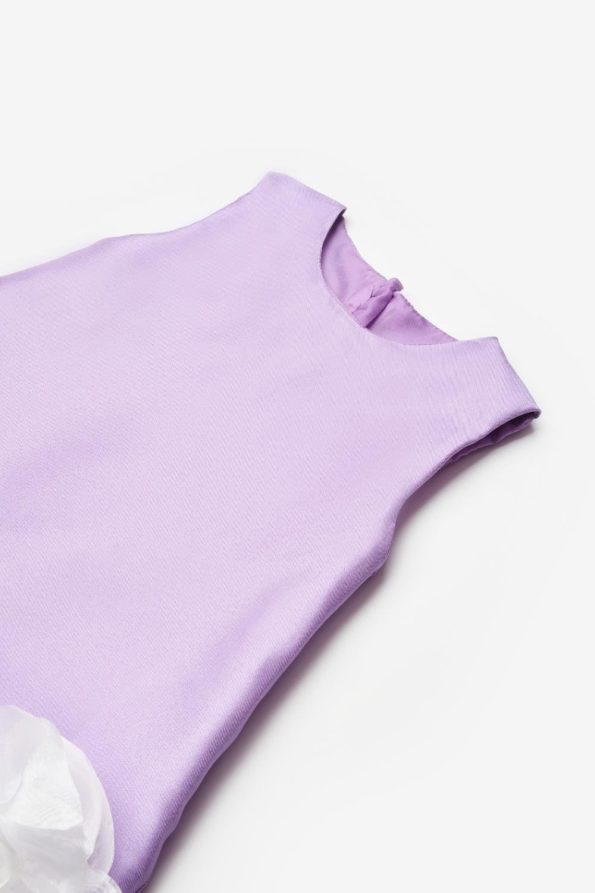 Lilac Dress with Rose Details for Girls - Paola
